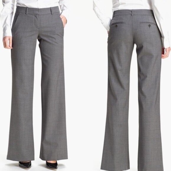 THEORY EMERY WOOL TROUSERS IN LIGHT GRAY SZ 0 NWT - Picture 6 of 7